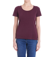 Obraz premium Young slim woman on white background, closeup. Weight loss