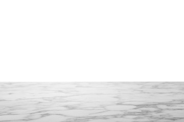 Empty marble surface against white background. Mockup for design