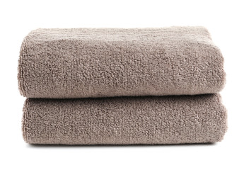 Fototapeta na wymiar Fresh soft folded towels isolated on white