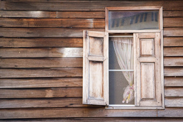 rustic wood window