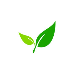 Modern Green Leaf Eco Icon Template Logo