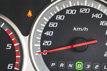 Speedometer and tachometer , Car dashboard lights