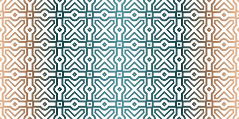 Geometric Pattern With Hand-Drawing Ornament. Vector Super Illustration. For Fabric, Textile, Bandana, Scarg, Colored Print. Brown green color