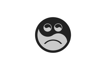 Yin Yang Sad Unhappy Emoji