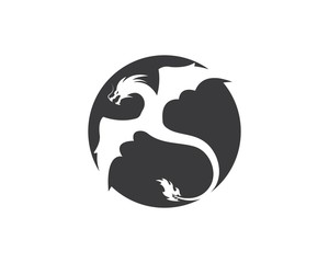 Dragon logo template vector