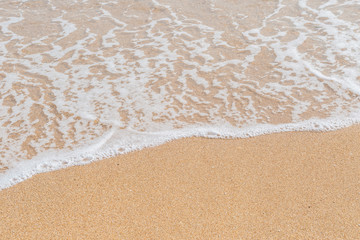 Wave of the sea on the sandy beach