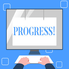 Naklejka premium Handwriting text writing Progress. Concept meaning Development Growth Process of improvement to achieve a goal