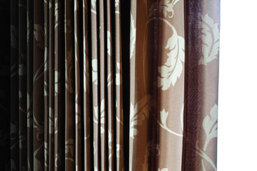 Beautiful curtains brown with patterns