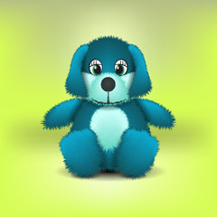 realistic illustration of a plush dog