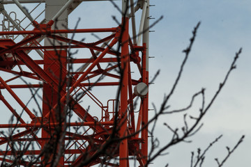 It is a closeup of the seaside radar tower.