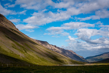 Blue skies and mountains