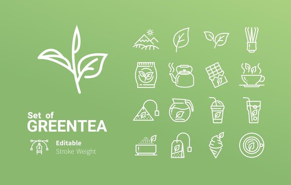 Matcha Green Tea Icon Collection