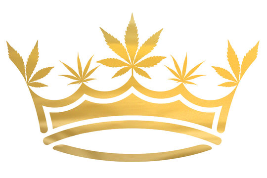 Gold Metallic Marijuana / Cannabis Leaf Crown