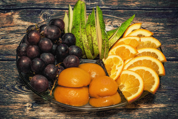 fresh fruits on a plate