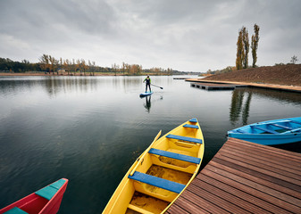 Man on stand up paddleboard