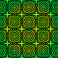 Seamless geometric Backgrounds. Vector Illustration. Hand Drawn Wrap Wallpaper, Cover Fabric, Cloth Textile Design. black green color