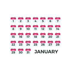 Modern Icon Calendar Template Set