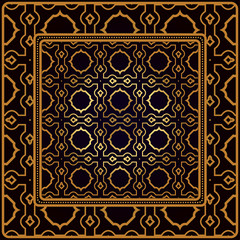 Decorative Pattern With Geometric Ornament. Perfect For Printing On Fabric Or Paper. Vector Illustration. Black bronze color