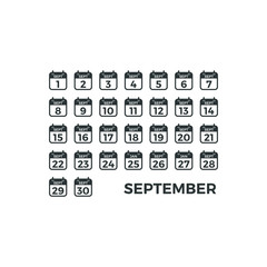 Fototapeta na wymiar Modern Icon Calendar Template Set