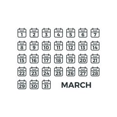 Modern Icon Calendar Template Set