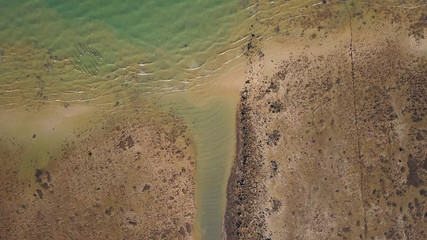 Above the Sand Desert Surface Aerial view