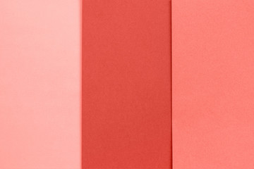 Fototapeta premium Paper texture background, abstract geometric pattern of trendy living coral shade color of the year 2019 Template for trext or your design