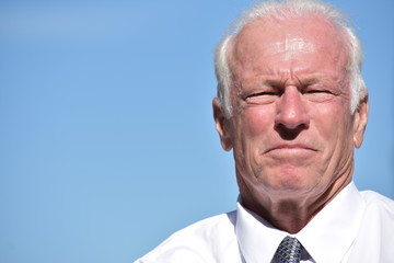 Serious Adult Senior Business Man Wearing Tie Isolated