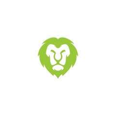 green wild beast masculine majestic lion head vector logo design