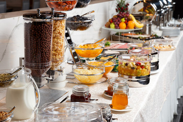 breakfast line in a restaurant