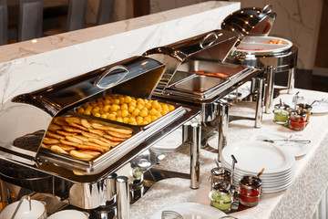 breakfast line in a restaurant