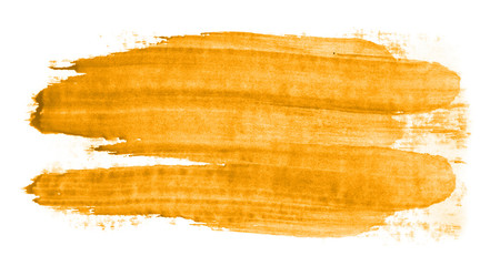 Abstract watercolor background hand-drawn on paper. Volumetric smoke elements. Yellow-Orange color. For design, web, card, text, decoration, surfaces.