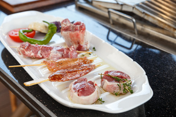meat assorti set with pepper for grill