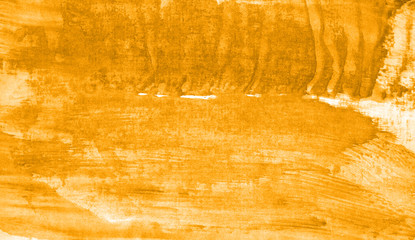 Abstract watercolor background hand-drawn on paper. Volumetric smoke elements. Yellow-Orange color. For design, web, card, text, decoration, surfaces.