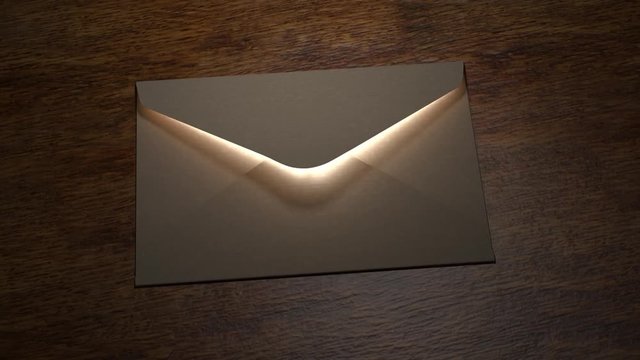 Letter. Mysterious letter with magic light. 53.