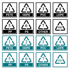Recycling Symbols Plastic Recycling Symbols  Recycling  icon on white background vector illustration