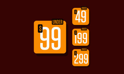 Under 49 99 199 299 Deal Sale Sticker