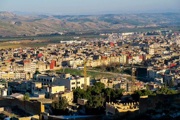 View of Medina in fes morocco, photo as background