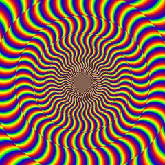 Psychedelischer optischer Spin-Illusionshintergrund. © evilwata