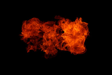 Obraz na płótnie Canvas Fire flames on black background.