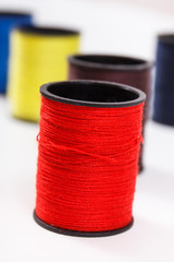 Spools of thread using for embroidery and sewing