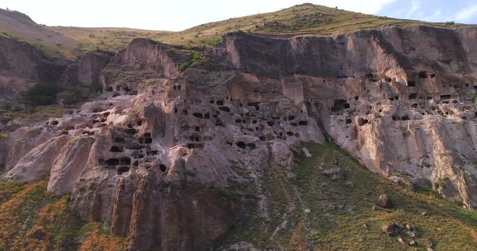 Vardzia cave monastery Georgia Aerial Summer