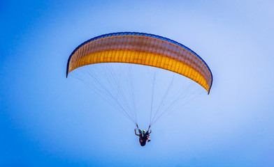 Paragliding on the beach of Arambol in Goa,India