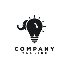 elephant & bulb logo design