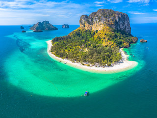 aerial photography Koh Poda is one the most popular islands in Krabi archipelago. .