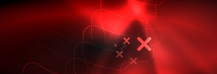 Dark neon light glowing template, abstract vector background lines