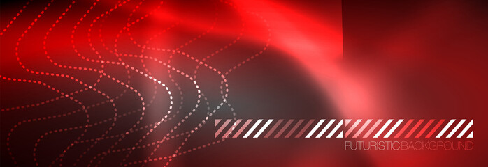 Glowing neon abstract lines, techno futuristic template