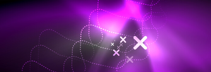 Glowing neon abstract lines, techno futuristic template