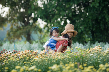 Fototapeta premium happy mother and her little daughter