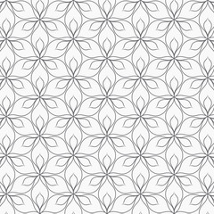 linear vector pattern, repeating abstract leaves, gray line of leaf or flower, floral. graphic clean design for fabric, event, wallpaper etc. pattern is on swatches panel