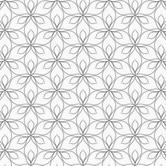 Fototapeta premium linear vector pattern, repeating abstract leaves, gray line of leaf or flower, floral. graphic clean design for fabric, event, wallpaper etc. pattern is on swatches panel